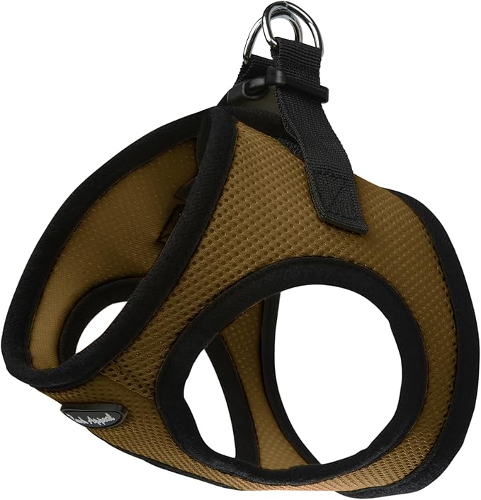 Bark Appeal Carmel Brown Step-in Dog Harness for Extra Small Sized Pets – Updated Sizing, Re-Measuring is Essential – Soft Vest Harness – Anti-Choke with Adjustable Strap & Heavy Duty Clip – XS