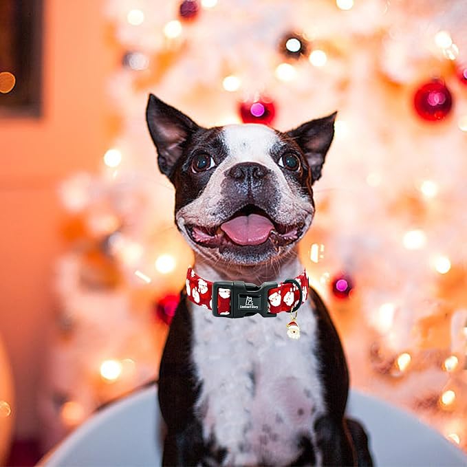 Lionheart Glory Christmas Dog Collar Red Santa Claus Dogs Collar - Adjustable Safety Soft Collars for Large Dogs Puppy Girl or Boy Xmas Pet Collars Holiday