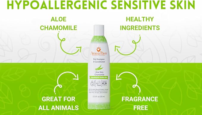 Dog Shampoo and Conditioner - Tearless Dog Shampoo for Cleansing, Grooming, and Conditioning Sensitive Skin - Moisturizing Shampoo for Dogs and Puppies - Fragrance-Free 13.5 oz