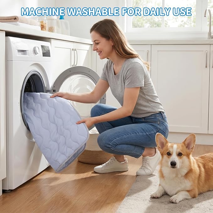 NAMOTEK Washable Dog Cooling Mat Ice Silk Cool Mat for Pet Self Comfortable Blanket Dog Pad