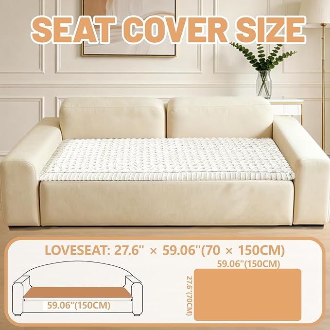 Couch Cover for Dogs Washable,Non Slip Fuzzy Durable Couch Covers for 3 Cushion Sofa Pet Friendly Sofa Cover Dog Thick Soft Slipcovers Protector Couches Mat Bed (Beige, 27.6" x 59"/70 x 150cm)