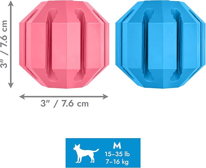 KONG Puppy Activity Ball - Soft & Durable Natural Puppy Rubber Dog Toy - Chew Toy for Teething Puppies - Eases Aching Teeth & Gums - for Medium Puppies - Pink