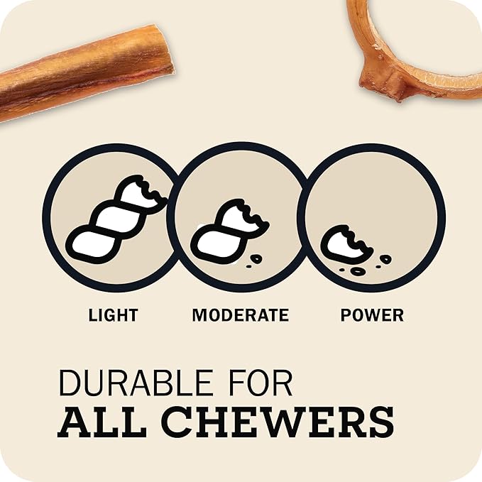 Redbarn Bully Skin Sticks 10-Pack 100% Natural Single-Ingredient Beef Pizzle Dog Chews Long Lasting Rawhide-Free Dental Wellness Treats for Small Medium Large Dogs 8 oz Case