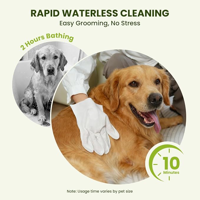 36PCS Hypoallergenic Pet Glove Wipes for Dogs, Cats & Small Animals | No-Rinse Deodorizing Dog Wipes for Paws, Butt, Eyes & Ears | Pet Wipes for Stain & Odor Cleanup Between Baths & Travel