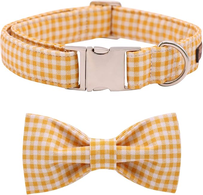 Lionet Paws Dog Collar with Bowtie, Durable Adjustable and Comfortable Collar for X-Small Dogs and Cats, Neck 8-12in