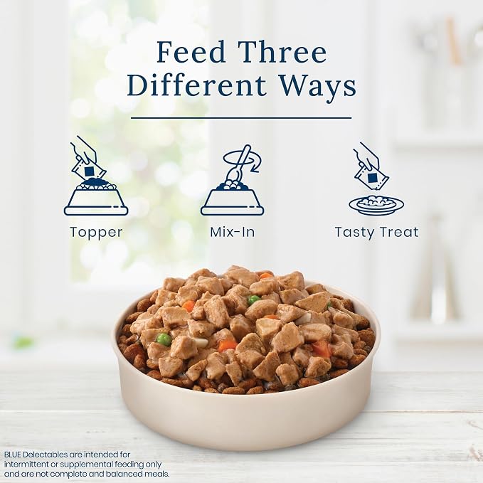 Blue Buffalo Delectables Natural Wet Dog Food Topper, Turkey Dinner 3oz (Pack of 24)
