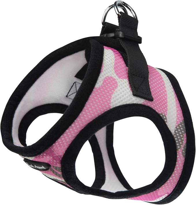 Bark Appeal Pink Camo Step-in Dog Harness for 2XL to 3XL Sized Pets – Updated Sizing, Re-Measuring is Essential – Soft Vest Harness – Anti-Choke with Adjustable Strap & Heavy Duty Clip – XXXL