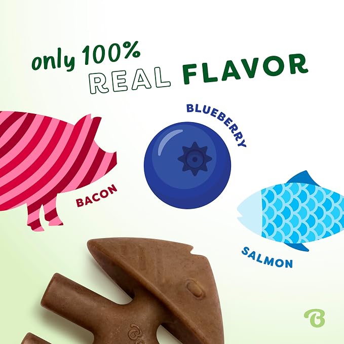 Benebone Limited Edition Blueberry Large 4-Pack Dog Toys for Aggressive Chewers, Durable Dog Bones, Made in USA, Dog Toys for Large Dogs Under 90 lbs