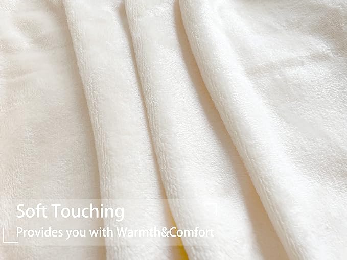 iMaylex Soft Puppy Flannel Fleece Blanket for Pet Dog Cat, Plush Microfiber, Cozy and Lightweight, White, Pet, 27 x 39 inch (70 x 100 cm)