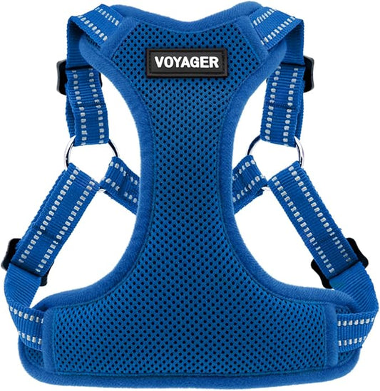 Best Pet Supplies Voyager Adjustable Step-in Flex Breathable Mesh Dog Harness for Small Medium Large Dogs (Royal Blue), M