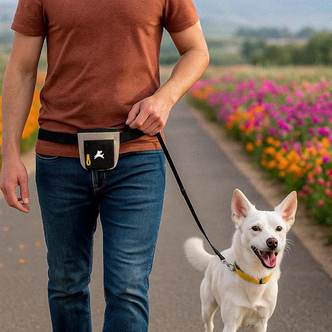 OllyDog, Goodie Treat Bag, Dog Treat Training Pouch | Magnetic Closure | 3 Ways to Wear | Hands-Free Waist Belt | Water-Resistant Recycled Vegan Fabric (Wasabi Stone)
