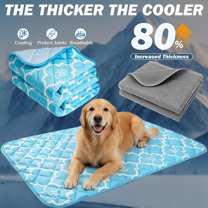 EXPAWLORER Dog Cooling Mat-28.3''*47.2'' Upgraded Extra Large Cooling Pad for Dog Dogs Cats Pets in Summer Keep Cool,Washable,Non-Slip Blanket for Grate Sofa Bed Outdoor