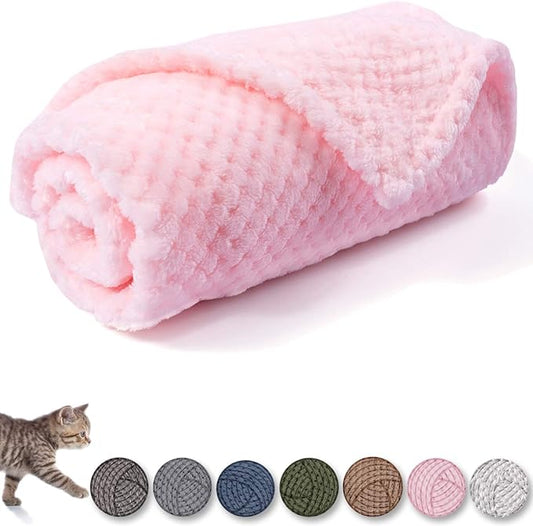 Warm Soft Fuzzy Dog or Cat Blanket, Plush Fleece Throws for Bed, Couch, Sofa, Travel (M/32" x 40", Bright Pink)