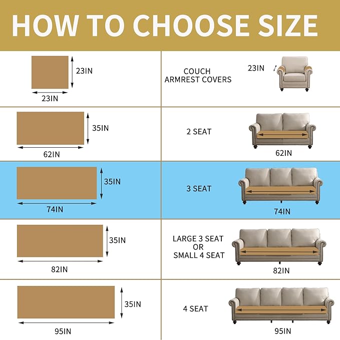 HAOMAIJIA Waterproof Couch Cover for Dogs Washable,Faux Fur Pet Couch Covers for Sofa,Soft Dog Bed Cover Non-Slip Couch Covers for 3 Cushion Couch Sofa Pet Friendly (Brown, 35" x 74" 1 Pack)
