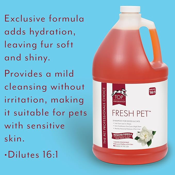 Top Performance Fresh Pet Shampoo, 1-Gallon,Black