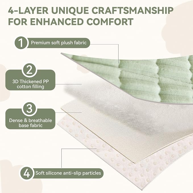 OTOB Couch Cover for Dogs Washable, Non Slip Plush Sofa Covers for 3 Cushion Couch, Fuzzy Pet Friendly Mat Bed Furniture Protector Sofa Slipcover, All Seasons (Matcha Green, 27.6" x 70.9")