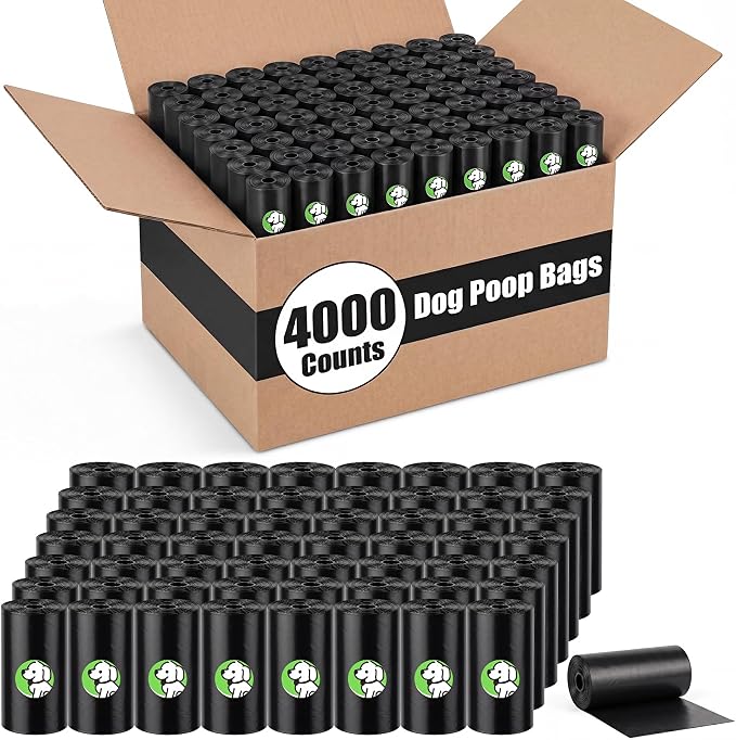 Sherr 4000 Counts Dog Poop Bags Bulk Leak Proof Dog Waste Bags for Puppy Pets Poop Outdoor Walking and Travel, 200 Rolls