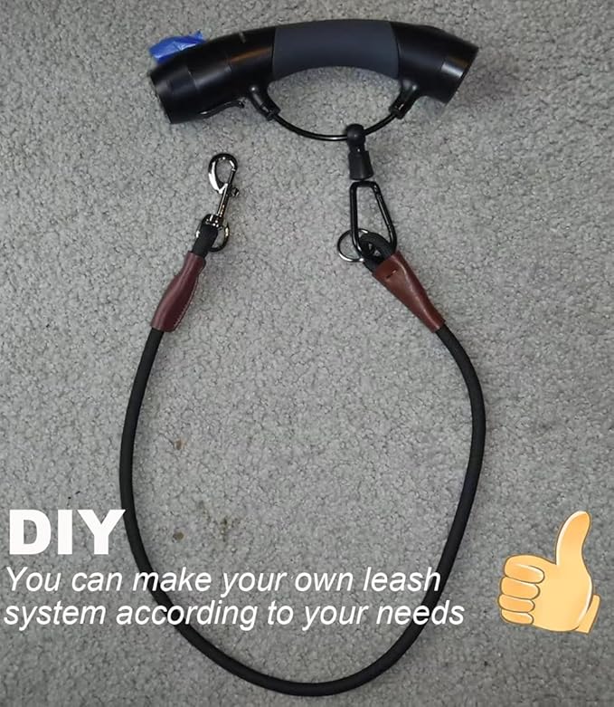 No Handle Dog Leash 3/ 6FT, Dog Tether Training Leash Tie Down, Extension Rope for Exercising, Bicycle Indoor/Outdoor, Running, Walking (3ft-Black)