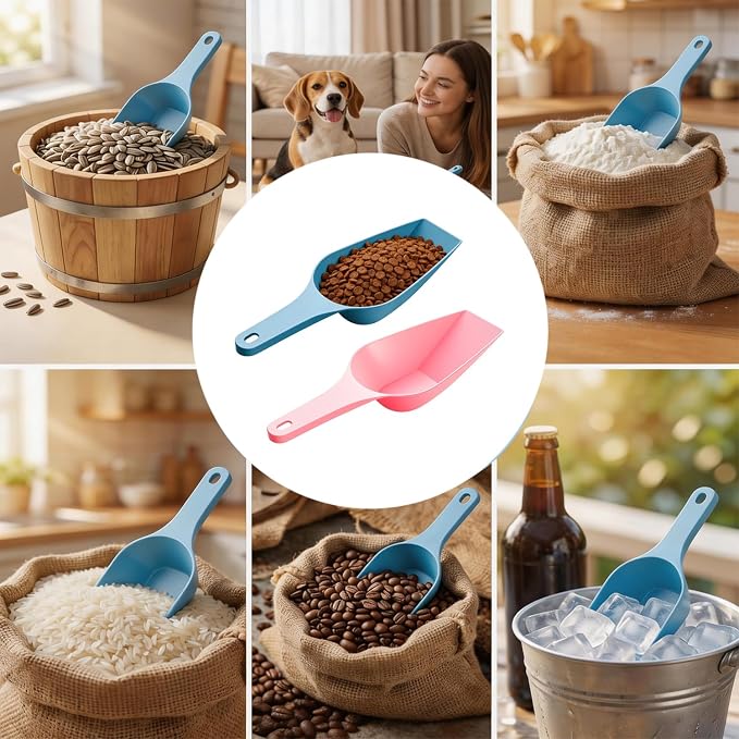 Dog Food Scoop Dog Food Measuring Cup 1 Cup Pet Cat Food Scoop Plastic Dogs Cats Food Scooper Measuring Scoop with Measuring Lines for Dogs Puppy Cats Rabbit