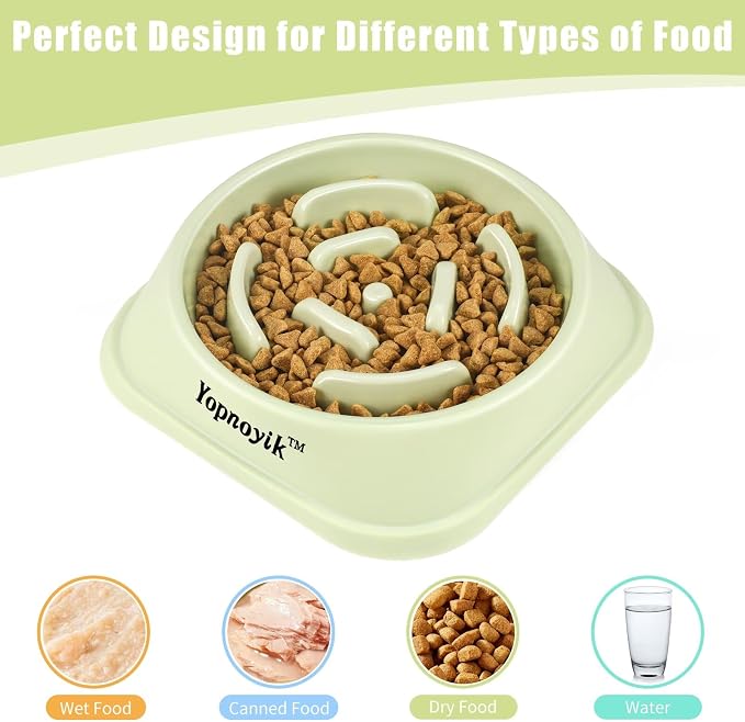 Yopnoyik Slow Feeder Dog Bowls for Healthy Eating, Non-Slip and Anti-Choking Design, Reduces Bloating & Overeating for Large Dogs, Easy to Clean