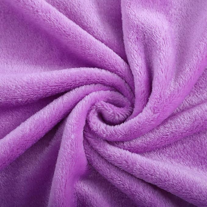 uxcell Flannel Fleece Blanket Full Size - Soft Lightweight Plush Microfiber Bed Blanket for Sofa or Couch, Machine Washable Blankets Fleeces, Light Purple 70x78 Inch