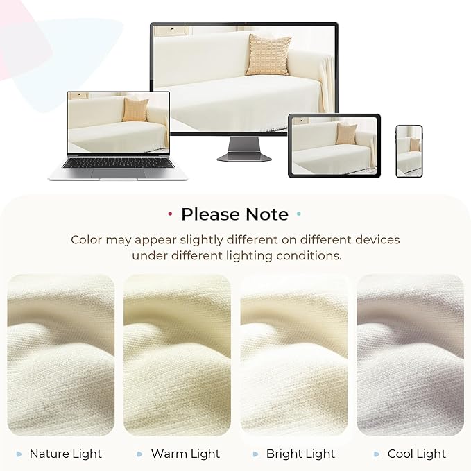 CAPALOCA Sectional Couch Covers, 2 Pieces Chenille Sofa Cover L Shaped Couch Cover Blanket for Dogs Washable Sofa Slipcovers Pet Furniture Protector (X-Large: 71" x 110" + 71" x 118", Beige)