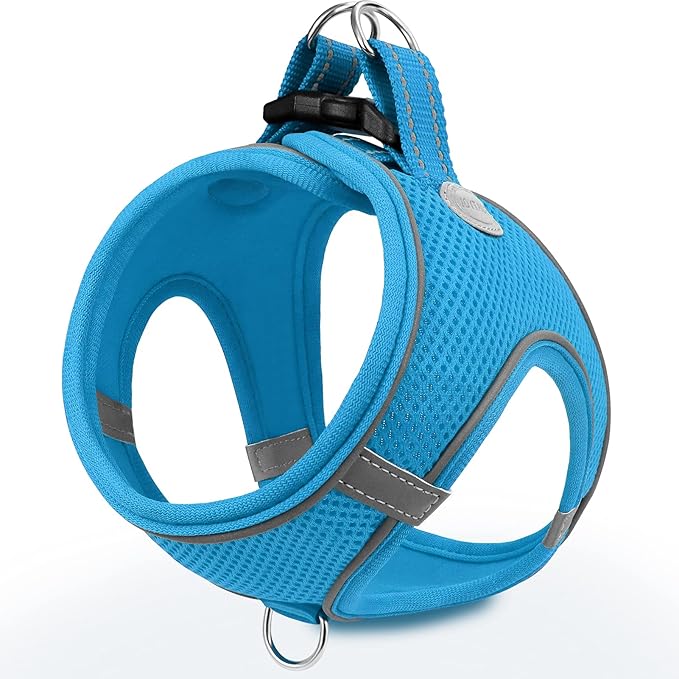 Joytale Small Dog Harness, Breathable Mesh Step-in Vest, Reflective Soft Padded Harnesses for Small and Medium Dogs, Sky Blue, M