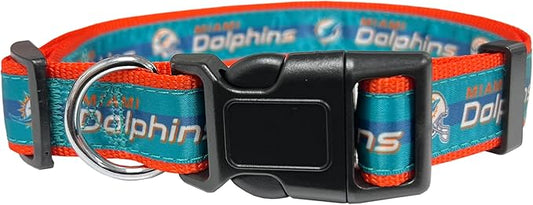 Pets First NFL Miami Dolphins Licensed PET COLLAR, Extra Large - Heavy-Duty, Strong, and Durable Dog Collar. Available in 31 Football Teams and 4 Sizes