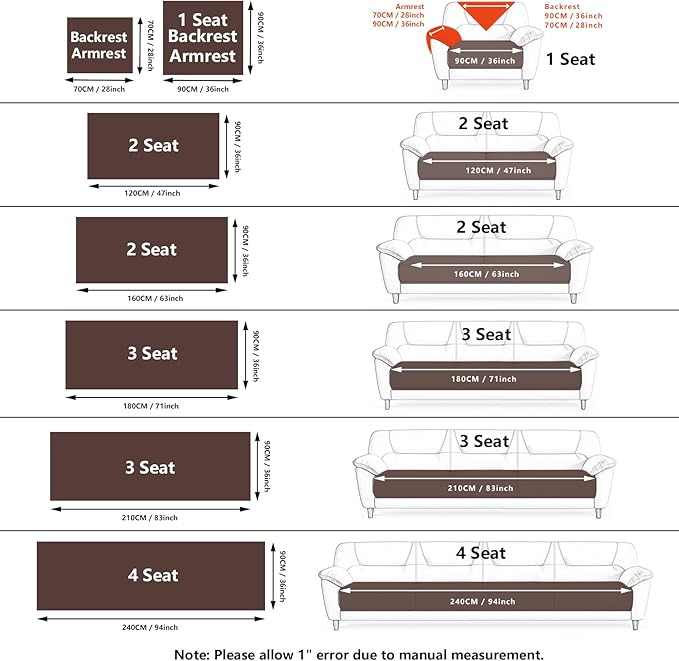 Velvet Couch Cover, Plush Sectional Sofa Cover Washable, Anti Slip Sofa Slipcover for 2-3 Cushion Sofas, Furniture Protector Covers for Pets & Kids(1PC, Dark Brown, 35.4"×63", Loveseat)