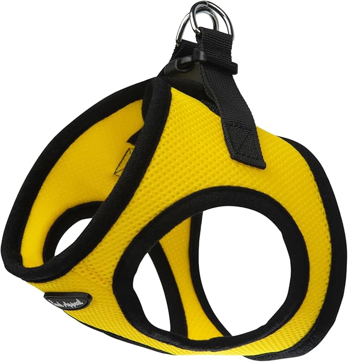 Bark Appeal Yellow Step-in Dog Harness for Extra Small Sized Pets – Updated Sizing, Re-Measuring is Essential – Soft Vest Harness – Anti-Choke with Adjustable Strap & Heavy Duty Clip – XS