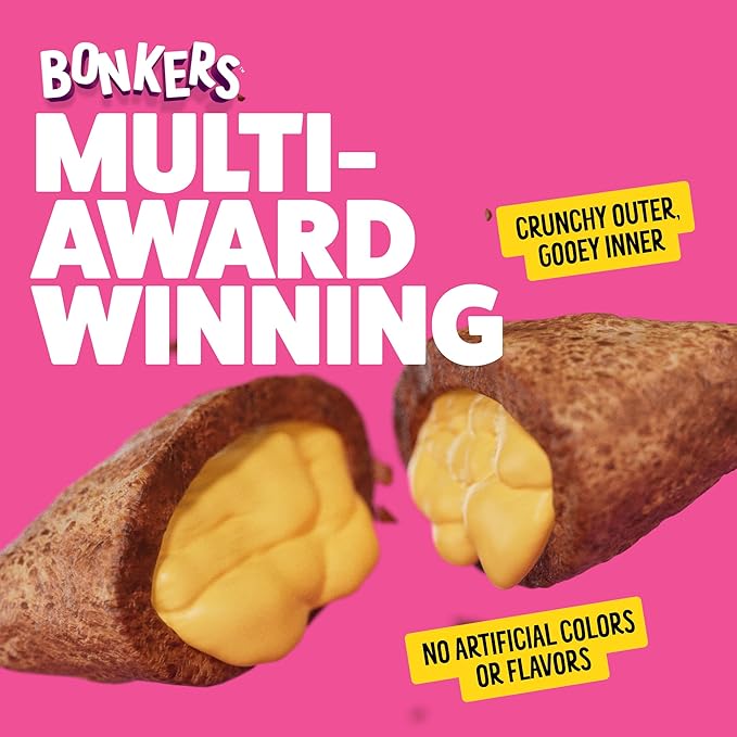 Bonkers Bites Catnip & Chick 'N' Cheddar Flavor Crunchy & Soft Treats for Cats, 30oz Tub