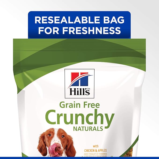 Hill's Natural Grain-Free Crunchy Dog Treats, Chicken & Apples, 8 oz. Bag (Pack of 12)