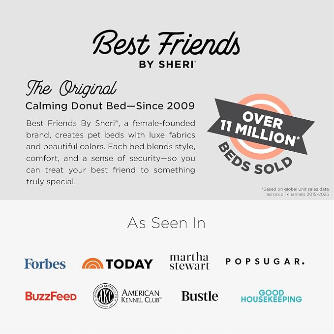 Best Friends by Sheri The Original Calming Donut Dog Bed for Large Dogs up to 100 lbs, Shag Faux Fur, Lavender, 36" x 36"