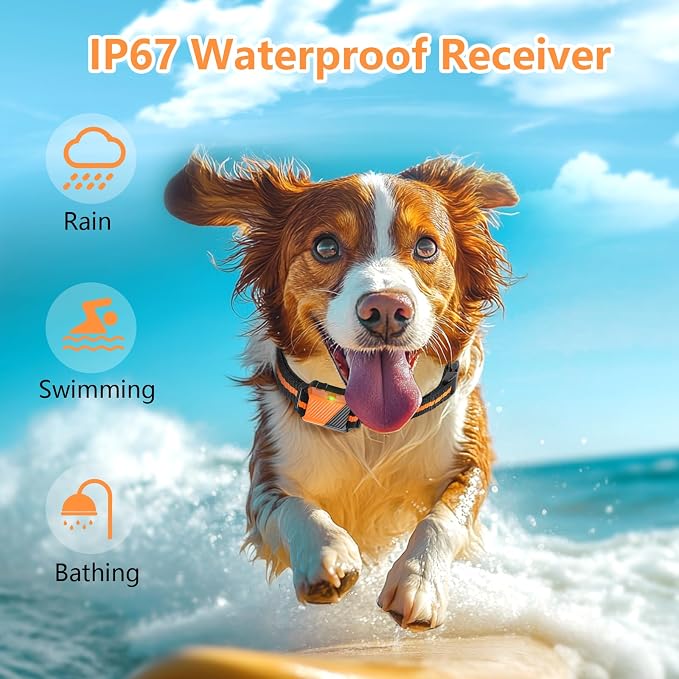 Shock Collar for Dogs, Dog Training Collar with Remote Control for 2 Dogs, 3 Training Modes with Beep, Vibration and Satic, Waterproof, Rechargeable for Large Medium