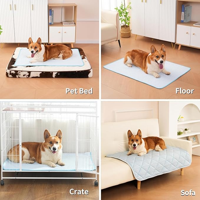 Cooling Mat for Large Dogs, 35.4"x 23.6" Thick & Durable Dog Cooling Mat, Q-MAX>0.45, Double-Sided Cooling Pet Pad, Portable & Washable Dog Cooling Mat for Crate, Couch & Car