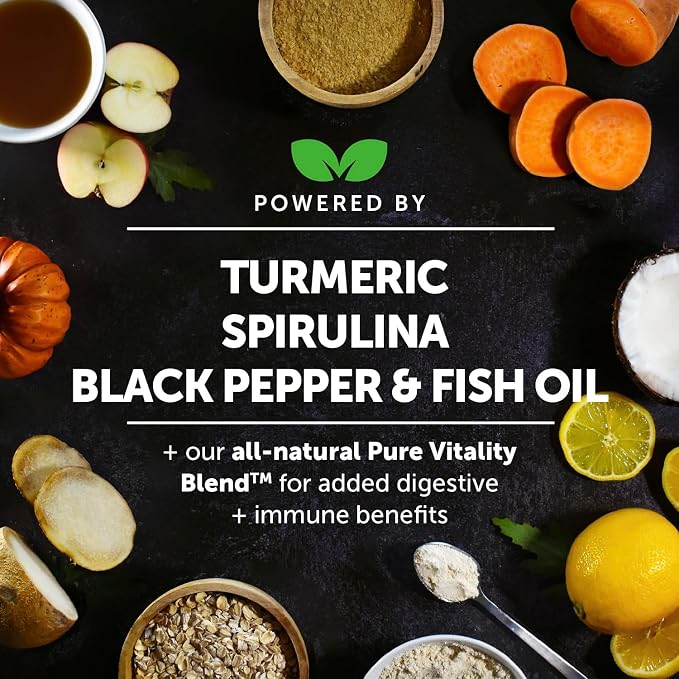 Turmeric Joint Supplement for Dogs - Glucosamine Chondroitin + Omega 3 Fish Oil - Advanced Mobility Support for Achey Joint, Ease Stiffness + Hip Support for Aging Dogs (Pumpkin Coconut, 90 Ct)
