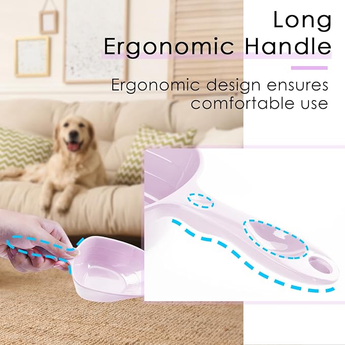Melamine Pet Food Measuring Scoop, 1 Cup 1/2 Cup 1/4 Cup with Clear Measurement Lines for Dog, Cat, Bird, and Rabbit, Durable, Ergonomic Handle, Dishwasher safe-Orange & Purple