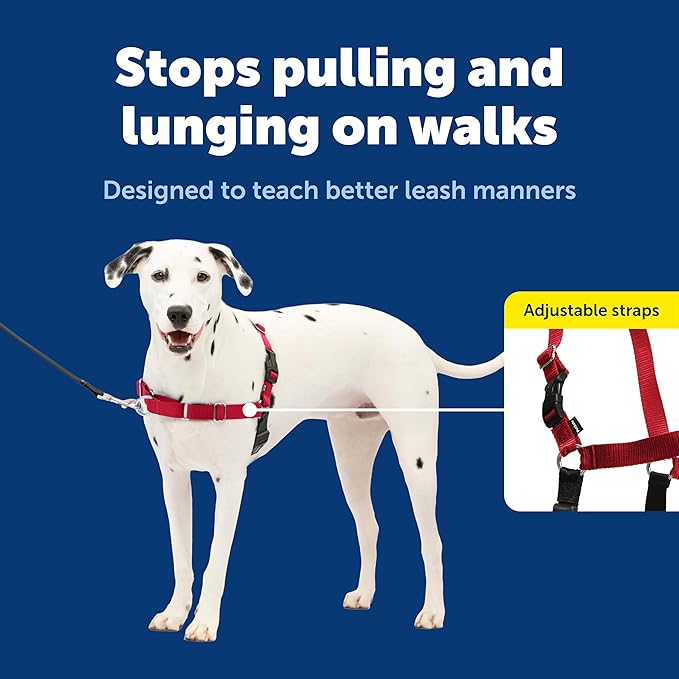 PetSafe Easy Walk No-Pull Dog Harness - Ultimate Harness to Help Stop Pulling - Pull-Free Walks - Take Control & Teach Better Leash Manners - Patented Martingale Loop Design - Red, Medium/Large
