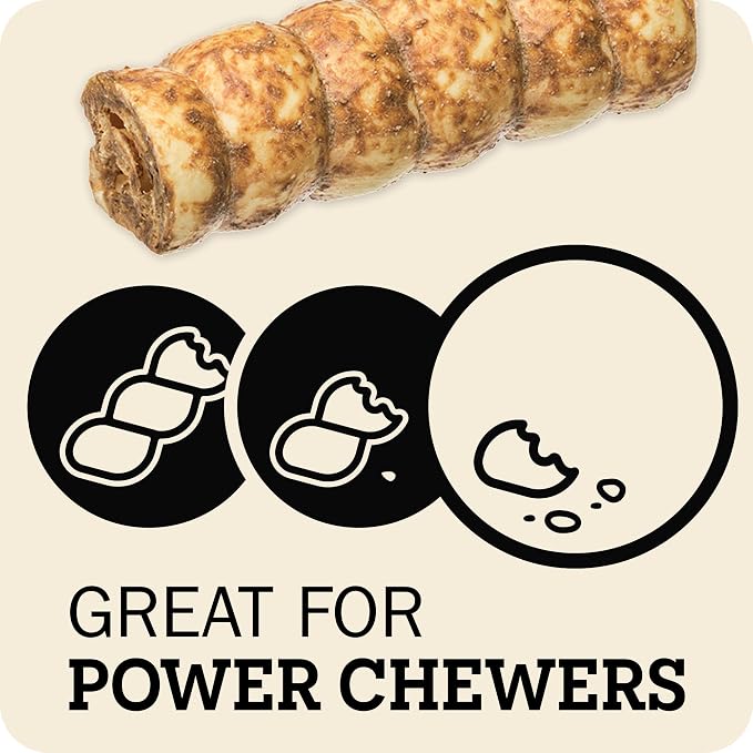 Redbarn Pet Products All-Natural Small/Medium Beef Cheek Rolls for Dogs, Chicken & Carrot Glazed - Single Ingredient Grain-Free Chew Treat Naturally Rich in Collagen - 5 Pack - Packaging May Vary