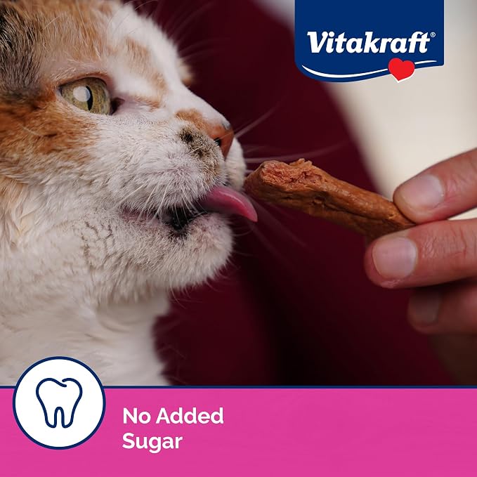 Vitakraft PurrSticks for Cats - Nutritious & Healthy Soft Cat Treats - Gently Oven Roasted Meat Sticks for Cats w/ 70% Meat - Easy-to-Serve Cat Chew Sticks (Salmon, 24 Pack)