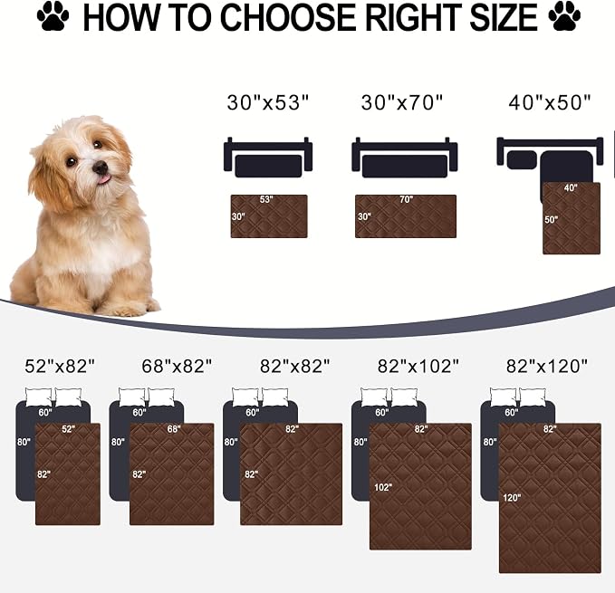 Smiry Reversible Waterproof Couch Covers for Sofa, Washable Dogs Pet Couch Covers for 3 Cushion Sofa Pet Friendly, Water Resistant Furniture Protector Slipcover, Geometric (82"x120", Brown/Chocolate)
