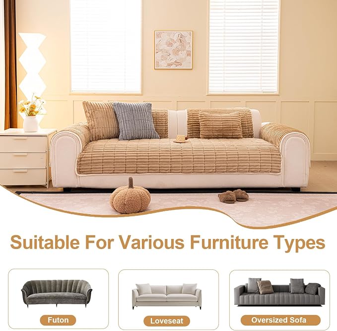Washable Pet-Friendly Couch Covers for Dogs Fuzzy Pet Sofa Covers Dog Couch Blankets and Cushion Covers for Sofa