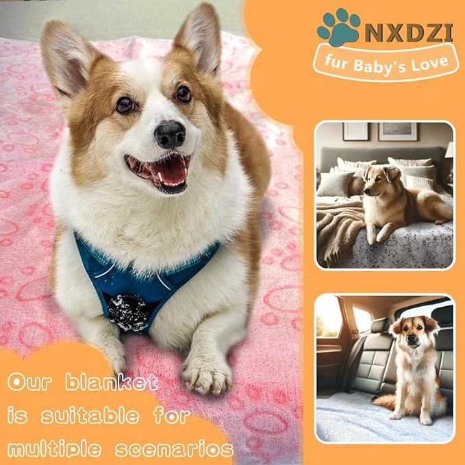 Dog Blankets for Medium Large Dogs, 3 Pack Dog Blanket Washable 30" x 20", Gifts Puppy Essentials, Fuzzy Soft Pet Mat Throw Cover for Kennel Crate Bed, Cat Blanket, Blankets for Dogs, Pet Blanket
