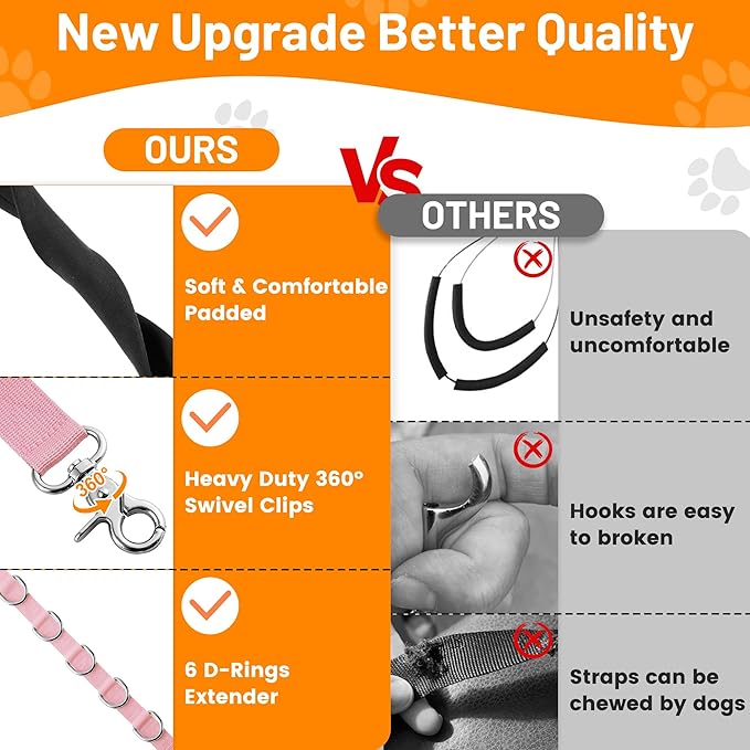 Dog Grooming Belly Strap - Dog Grooming Table Arm Extender with Clamp Extension Loop Bathing Restraint Leash No Sit Haunch Holder for Small & Medium Dogs Hair Cutting Washing (Pink)