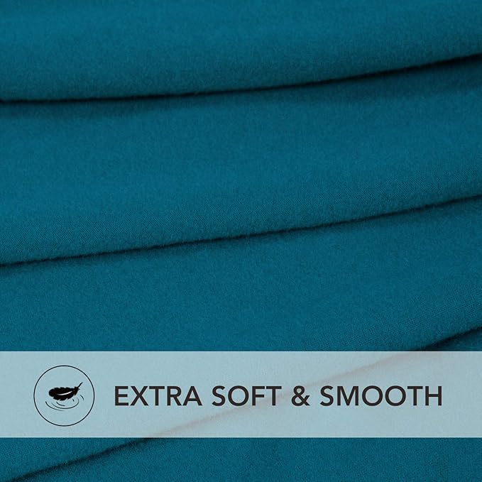 PureFit Super Stretch Sectional Couch Covers - 2 pcs Spandex Non Slip Sofa Covers with Elastic Bottom for L Shape Sectional Sofa Couch for Kids & Pets (3 Seat Sofa + 2 Seat Chaise, Peacock Blue)