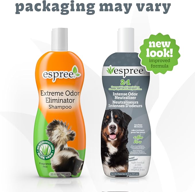Espree Intense Charcoal Odor Neutralizer Dog Shampoo & Conditioner, Eliminates Stubborn Dog Odors, Plant Based Ingredients, 2 in 1, Charcoal-Infused Odor Neutralizer for Dogs, Cruelty-Free, 20oz
