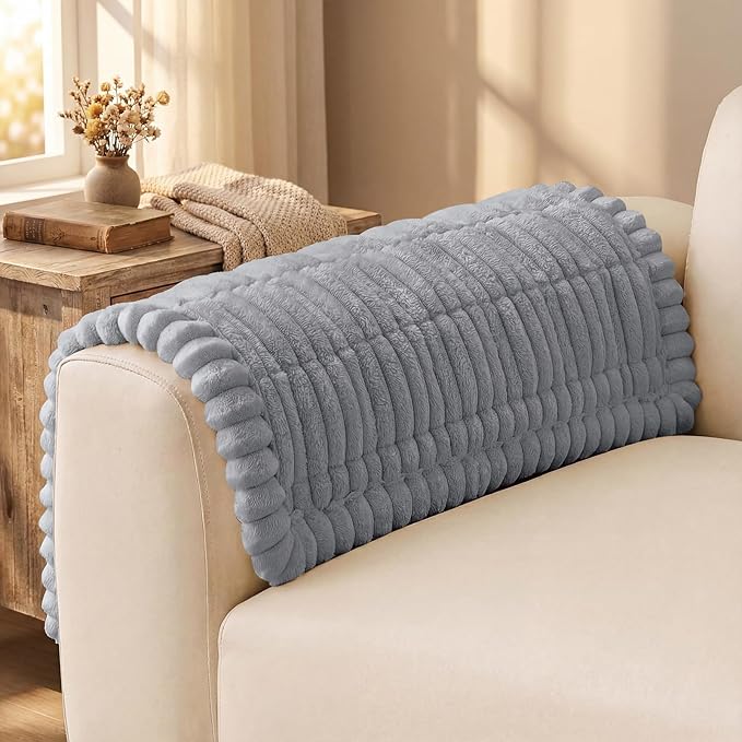 decorUhome Couch Cover for Dogs, Non-Slip Fuzzy Pet Sofa Cover for Seat, Backrest & Armrest, Soft Washable Pet-Friendly Sofa Protector, Grey, 27.6" x 27.6"