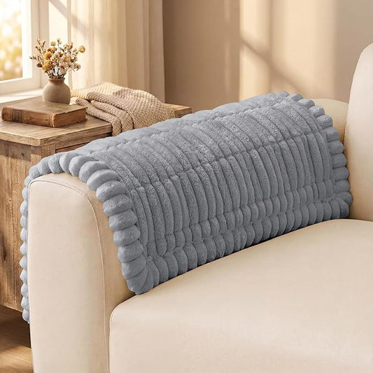 decorUhome Couch Cover for Dogs, Non-Slip Fuzzy Pet Sofa Cover for Seat, Backrest & Armrest, Soft Washable Pet-Friendly Sofa Protector, Grey, 27.6" x 27.6"