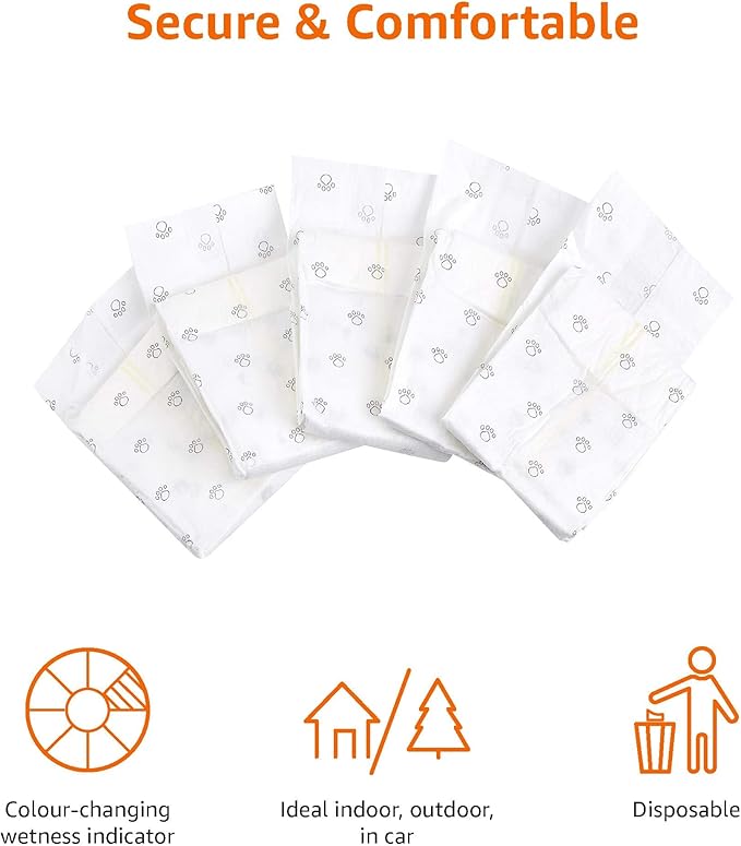 Amazon Basics Male Dog Diapers, Ultra Absorbent Disposable Wrap with Wetness Indicator, Secure Fit, Leakproof and Breathable, Large, 30 Count