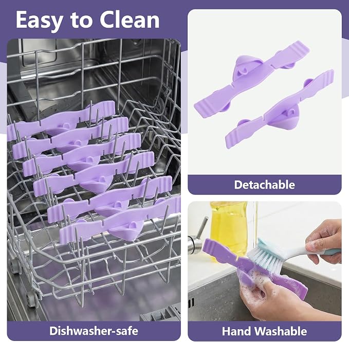 Silicone Dog Slow Feeder Bowl Insert with Suction Cups, Cuttable Food-Grade Lick Mat Divider Fits Stainless Steel Ceramic Glass Dog Bowls, Helps Slow Down Eating, Purple